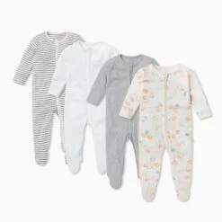 The Very Hungry Caterpillar Clever Zip Baby Pajamas 4 Pack