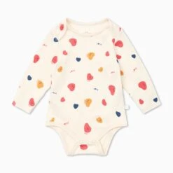 Heart Print Long Sleeve Bodysuit