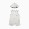 Whale Beach Romper & Sun Hat Outfit -Baby Clothing Shop Whale Beach Romper Sun Hat Outfit