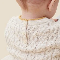 Cable Knit Tipped Sweater -Baby Clothing Shop YELLOW AND ERCU KNITWEAR 1727 ab3d266a 1d3d 4d05 a2ce e4aea418a6fb