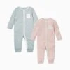 Zip Romper 2 Pack -Baby Clothing Shop ZUSS twin pack 2 blue blush no feet f9402f8f 419d 4542 a75f f7523ae4093b