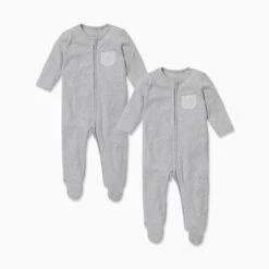 Zip Baby Pajamas 2 Pack 12 Zip Baby Pajamas 2 Pack -Baby Clothing Shop ZUSS twin pack 2 grey