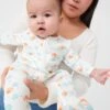 Crab & Shell Clever Zip Baby Pajamas -Baby Clothing Shop crab shell clever zip sleepsuit 079 web