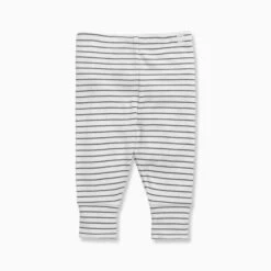Organic Leggings -Baby Clothing Shop grey stripe leggings cuff