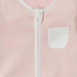 MORI Personalized Baby Pajamas & Mon Ami Bear Blanket Set -Baby Clothing Shop organic cotton babamboo baby zipup sleepsuit blushstripe personalisationcrop 027b5684 5a60 4fb9 9627 20a71a054ca9
