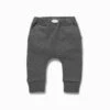 Dark Gray Joggers -Baby Clothing Shop organic cotton baby grey joggers front