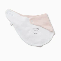 Bib -Baby Clothing Shop organic cotton bamboo baby bib blush stripe back 1