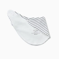 Bib -Baby Clothing Shop organic cotton bamboo baby bib greystripe back 1