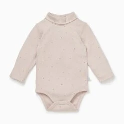Turtleneck Bodysuit -Baby Clothing Shop organic cotton bamboo baby bodysuit roll neck stardust