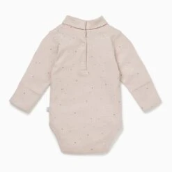 Turtleneck Bodysuit -Baby Clothing Shop organic cotton bamboo baby bodysuit roll neck stardust B