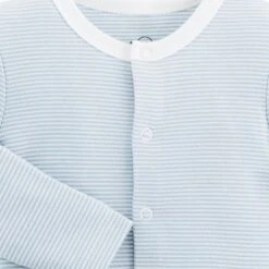 Cardigan -Baby Clothing Shop organic cotton bamboo baby cardigan blue stripe personalisationcrop 1