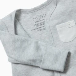 Personalized Snap Baby Pajamas -Baby Clothing Shop organic cotton bamboo baby frontopening sleepsuit greymarl detail 8b35fcf0 5bb6 401d a391 52402a7c5728