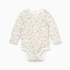 Pebble Long Sleeve Bodysuit -Baby Clothing Shop organic cotton bamboo baby long sleeve bodysuit pebble earth