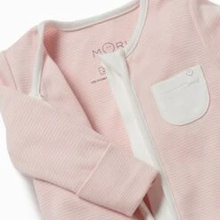 Clever Zip Baby Pajamas -Baby Clothing Shop organic cotton bamboo baby zipup sleepsuit blushstripe detail e3589e76 1981 40c6 a221 01dd2ca9dbc0