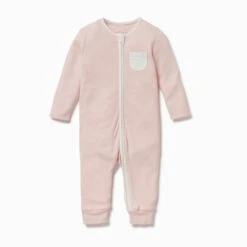 Clever Zip Romper -Baby Clothing Shop organic cotton bamboo baby zipup sleepsuit blushstripe footless a9277d9f 2b81 4e8d 99c8 ea1a9b244ef5