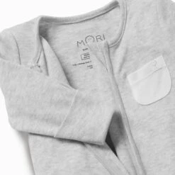 Personalized Clever Zip-Up Baby Pajamas 30 Personalized Clever Zip-Up Baby Pajamas -Baby Clothing Shop organic cotton bamboo baby zipup sleepsuit grey detail 1