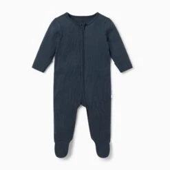 Ribbed Zip-Up Baby Pajamas 27 Ribbed Zip-Up Baby Pajamas -Baby Clothing Shop ribbed collection zip up sleepsuit navy