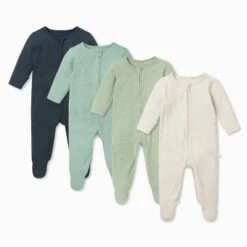 Ribbed Clever Zip Baby Pajamas 4 Pack -Baby Clothing Shop ribbed navy mint sage ecru 4 pack zuss 1aa0582c 4e95 4322 9f5d a5bb83c79bdd