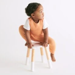 Ribbed Romper & Short Sleeve Bodysuit Outfit 13 Ribbed Romper & Short Sleeve Bodysuit Outfit -Baby Clothing Shop ribbed romper orange 0094 web 1