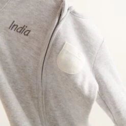 MORI Personalized Baby Pajamas & Mon Ami Bear Blanket Set -Baby Clothing Shop zip up sleepsuit grey personalised 109 e7064c6b 3668 455f b6d5 a4c104c12797